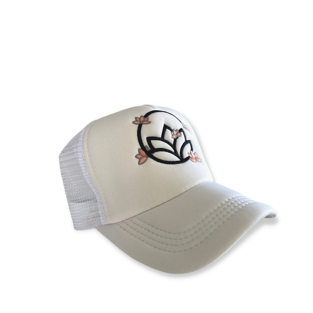 Blossom Trucker Hat - White