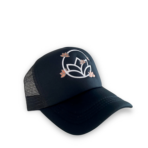 Blossom Trucker Hat - Black